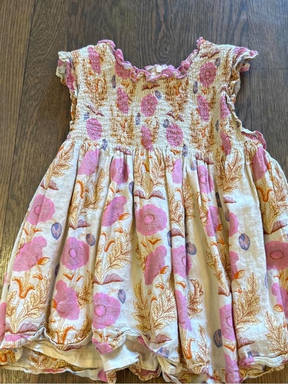 Pink Chicken New York Floral Smocked top 12Y